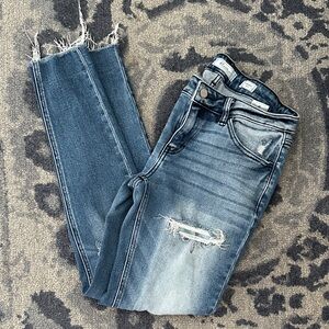 KanCan Frayed Hem Distressed Blue Jeans